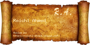 Reichl Ahmed névjegykártya